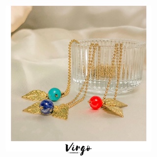 สร้อยคอหินแท้ผลเชอรี่ แนวมินิมอล Virgo