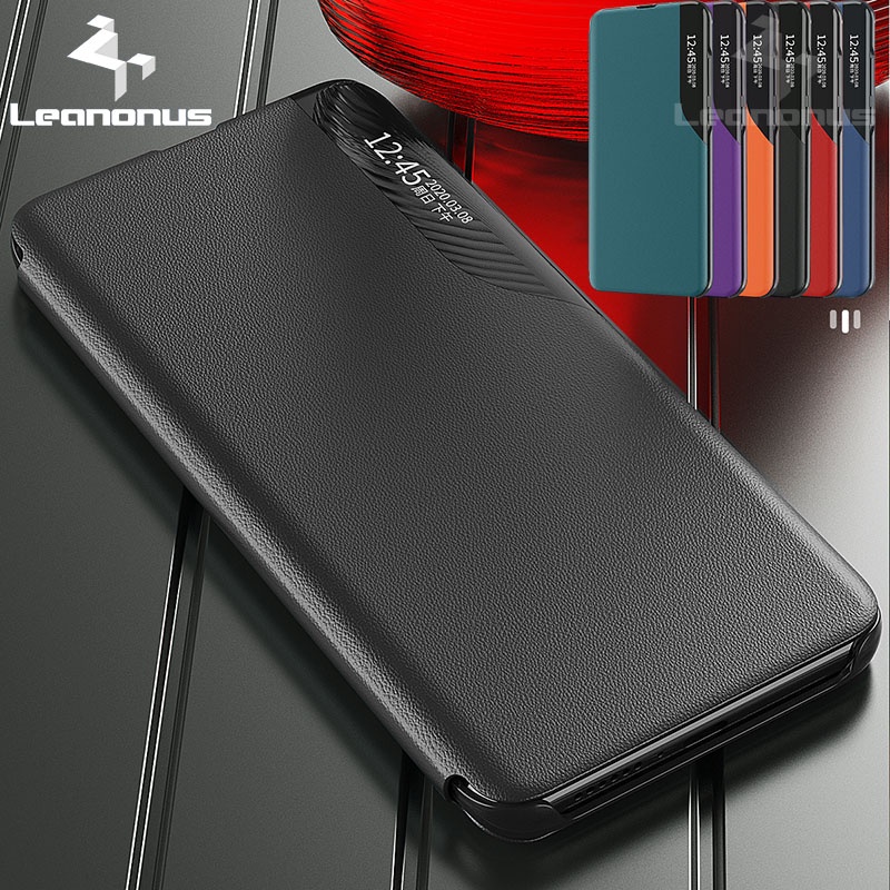 Samsung Galaxy S22 S23 S24 S25 Ultra S24 FE Cases Smart Window Display Flip Cover Case สไตล์ธุรกิจกันกระแทกป้องกันเต็มรูปแบบ