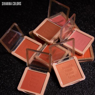 Sivanna Colors In The Peach Pro Cheek  ซีเวนน่า บลัชออนเนื้อฝุ่นและชิมเมอร์ละเอียด เนื้อเนียน เกลี่ยง่าย