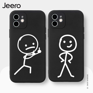 JEERO เคสคู่ เคสไอโฟน คู่รัก ขอบเหลี่ยมกันกระแทกซิลิโคนนุ่มการ์ตูนน่ารักตลก อนิเมะ เคสโทรศัพท์ Compatible for iPhone 13 12 11 Pro Max SE 2020 X XR XS 8 7 6 6S Plus พลัส XYY1296