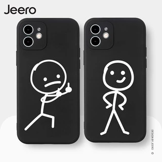 JEERO เคสคู่ เคสไอโฟน คู่รัก ขอบเหลี่ยมกันกระแทกซิลิโคนนุ่มการ์ตูนน่ารักตลก อนิเมะ เคสโทรศัพท์ Compatible for iPhone 17 Air 16 15 14 13 12 11 Pro Max SE 2020 X XR XS 8 7 Plus พลัส XYY1296