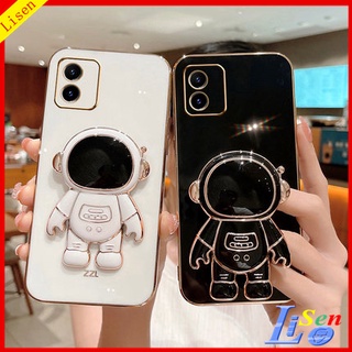 เคส Vivo Y02S Vivo Y50 Y30 Y30i Y15 Y12 Y19 Y11 Y17 Y21 Y33S T1X Y12S Y20 Y20S Y21S Y33T Y31 Y15S Y01 Y15A เคสโทรศัพท์มือถือ ลายนักบินอวกาศ พร้อมขาตั้ง สําหรับ YHY