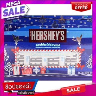 เฮอร์ชีส์ช็อกโกแลตไวท์ผสมคุกกี้ 92กรัม Hersheys White Chocolate with Cookies 92g.