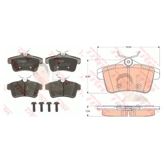 GDB1828 ผ้าเบรค-หลัง(TRW) (เนื้อผ้า COTEC) PEUGEOT RCZ 16V, THP270 1.6L 10-&gt;