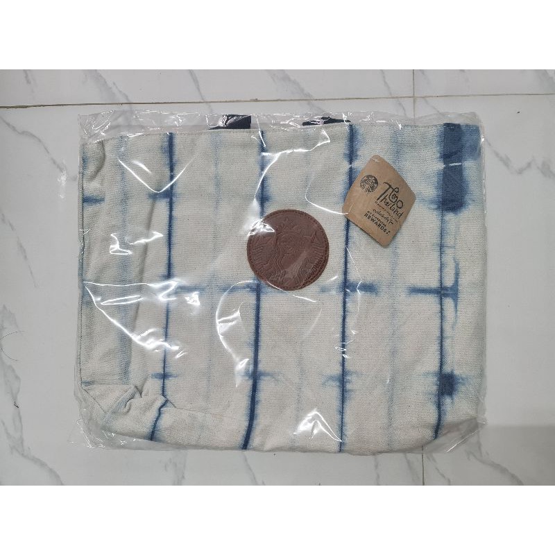 กระเป๋าผ้า Starbucks แคนวาส INDIGO TOTE BAG 20TH ANNIVERSARY STARBUCKS THAILAND ถุงผ้าสีย้อมคราม ของ