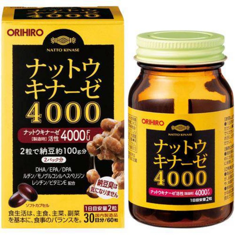 (ลด100ทักแชท) orihiro natto kinaze 4000 ถั่วเน่า ถั่ว​นัตโตะ​แบบเม็ดทานง่าย exp.1/2026