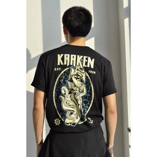 Oldtime เสื้อยืด รุ่นKraken est.1930 สีดำ