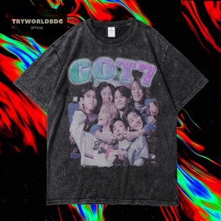 เสื้อยืดพิมพ์ลายแฟชั่น เสื้อยืด พิมพ์ลาย Tryworldbdg OFFICIAL "GOT7" | เสื้อยืด ซักได้ | หินล้างทําความสะอาด | เสื้อยืด