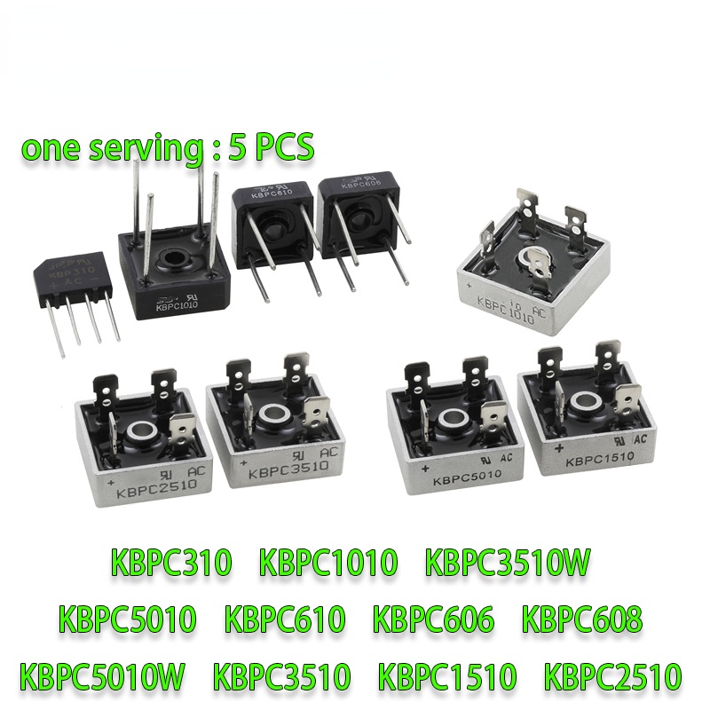 5 ชิ้น/คัดลอก KBPC1010 KBPC3510 KBPC1510 KBPC2510 KBPC5010 KBPC610 KBPC606 KBCP608 KBPC310 KBPC3510W
