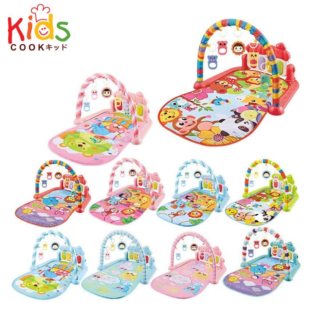 KIDSCOOK 680 เพลยิม ลายสัตว์ สุดน่ารัก โมบายกล่อมนอน เลื่อนตามเสียงเพลง เพลยิมผ้า ที่นอนดนตรี โมบายเด็ก (A7)