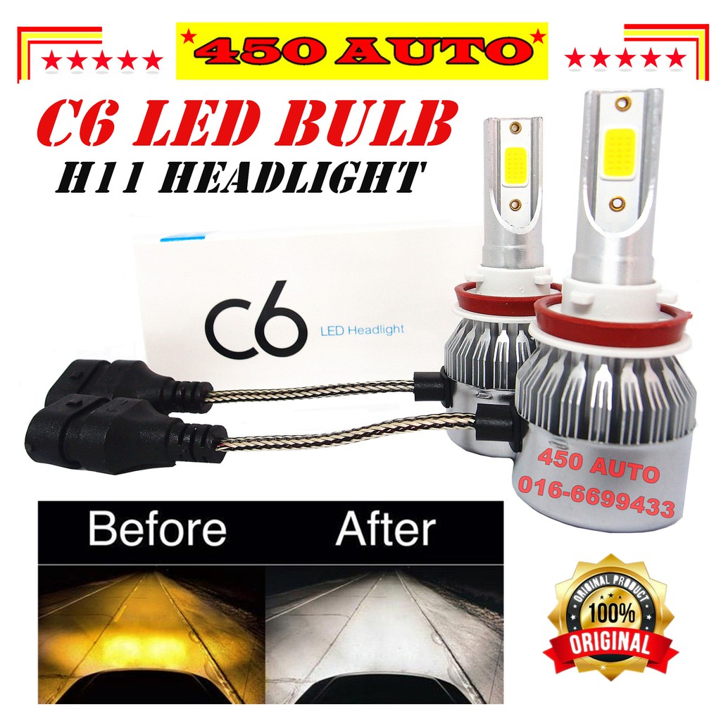 MYVI G3 18-23 H11 C6 SUPER BRIGHT LED BULB 6500K แสงสีขาว MENTOL LAMPU BESAR HEADLIGHT โคมไฟหัวหมอก