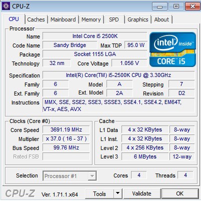 Cpu Intel Core I5 2500k Gen 2 3 3ghz Turbo 3 7ghz Cache 6mb Socket Lga 1155 4core 4threads Shopee Thailand