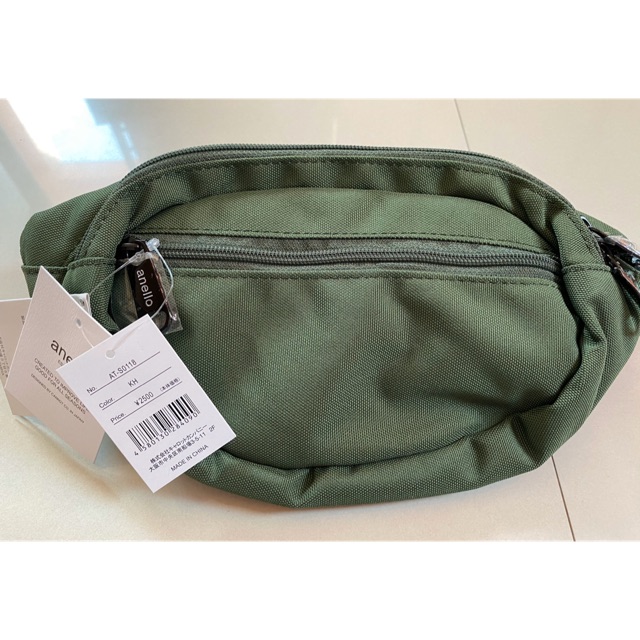 กระเป๋าคาดอก คาดเอว Anello รุ่น AT-S0118 body bag สีเขียวเหนี่ยวทรัพย์