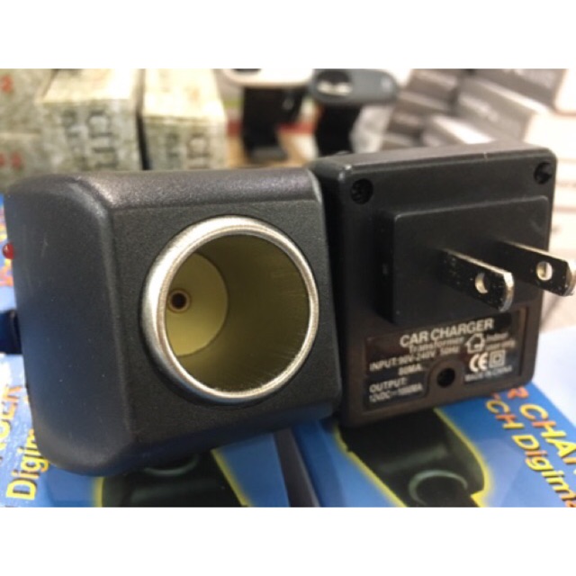 Adapterตัวแปลงไฟบ้าน 220Vเป็นไฟรถยนต์ 12V DC 220V to 12V Home Power Adapter- Car Adapter AC Plug แบบที่จุดบุหรี่ในรถยนต์
