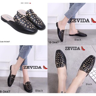 รองเท้าเปิดส้น อะไหล่หมุดทองงานสวย ZEVIDA  18-3447 ✅พร้อมส่ง