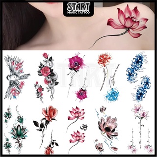 【Start Magic Tattoo】สติกเกอร์รอยสักชั่วคราว กันน้ํา ติดทนนาน 2 สัปดาห์ 210 มม. × 115 มม. 15 วัน 320