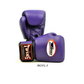 นวมชกมวย ทวินส์ สเปเชี่ยล เมจิคเทป สีม่วง 8,10,12,14,16 oz.หนังแท้ Twins special Boxing Gloves BGVL-3 ฺPurple sparring