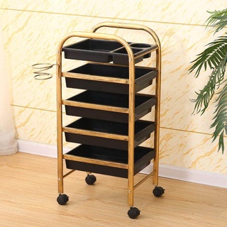 Barber Shop Trolley 5 Layers Salon Tools Hair Cut Accessories Storage Holder