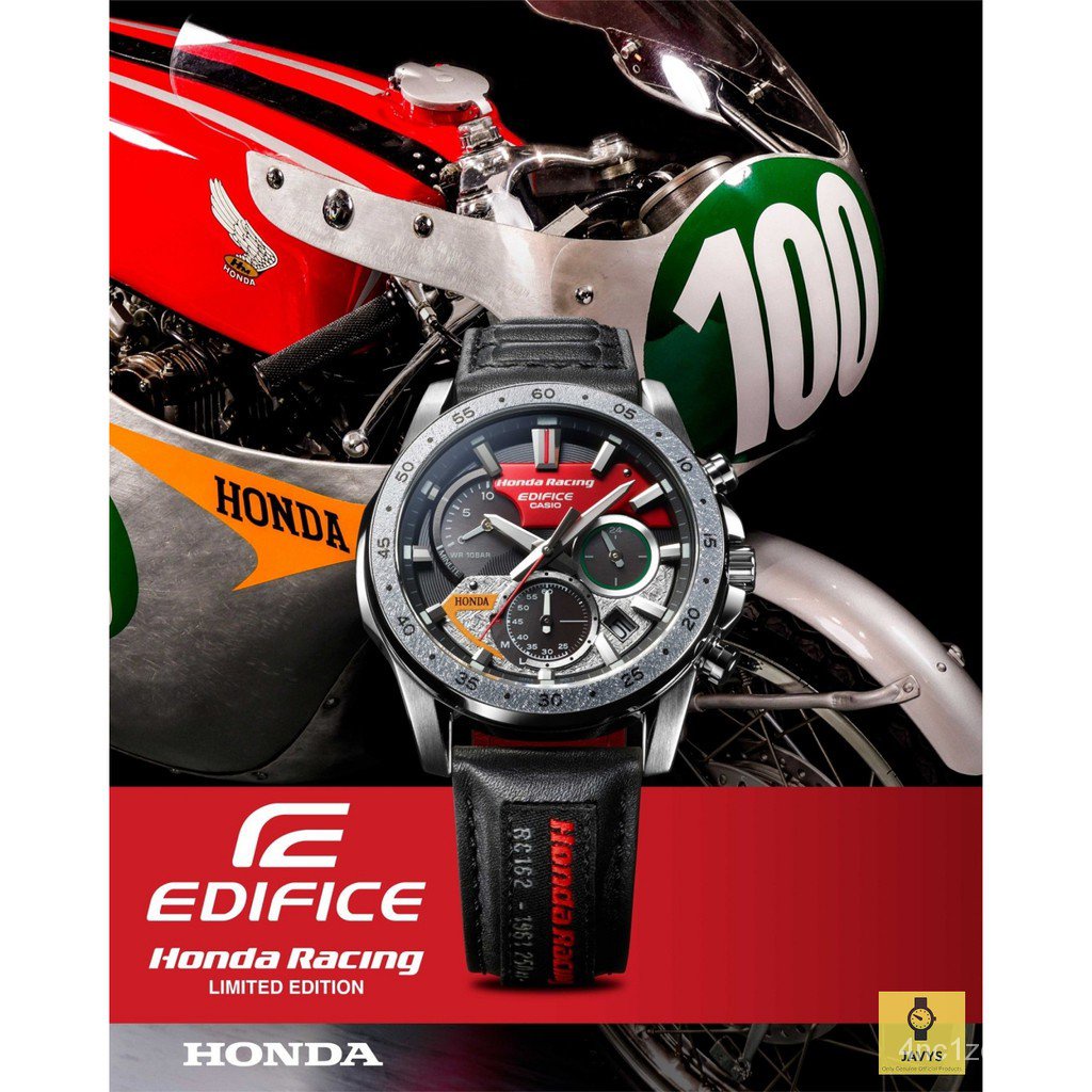 CASIO EQS-930HR-1A / EDIFICE / Honda Racing / RC162 / Solar / Leather Strap / Black / Limited Edition zUkn