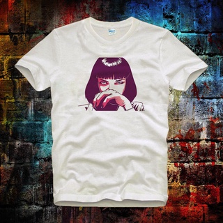 เสื้อยืดผ้าฝ้ายพิมพ์ลาย เสื้อยืดอเนกประสงค์ พิมพ์ลาย Mia Wallace Quentin Pulp สไตล์วินเทจ DIY 2022