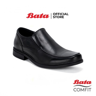 Bata COMFIT บาจา คอมฟิต MENS DRESS รองเท้าทำงานผู้ชาย รองเท้าทางการแบบสวม หัวมน ไม่บีบเท้า รองเท้านุ่ม ใส่สบาย ไม่เมื่อย สีดำ 8516340