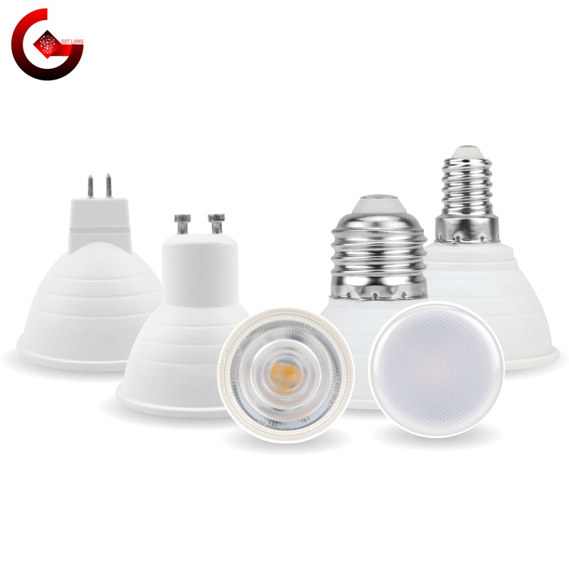 Got Liang หลอดไฟสปอตไลท์ LED MR16 GU10 E27 E14 6W วัตต์ 220V 24 120 องศา สีขาวอบอุ่น 2835SMD COB