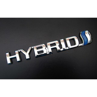 (1ชิ้น) HYBRID LOGO โลโก้ไฮบริด ชุบโครเมี่ยม ขนาด 15 เซนติเมตร Chrome HYBRID logo สำหรับรถไฮบริดทุกรุ่น