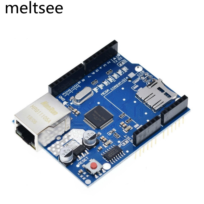 แผ่นบอร์ดโล่อีเธอร์เน็ต W5100 R3 UNO Mega 2560 1280 328 UNR R3 W5100 1 ชิ้นสําหรับ arduino