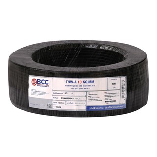 Power cord THW-A ELECTRIC WIRE THW-A BCC 1X10SQ.MM 100M BLACK Power cable Electrical work สายไฟ THW-A สายไฟ THW-A BCC 1x