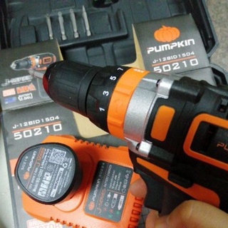 PUMPKIN J-Series สว่านไร้สายกระแทกชุด ชาร์ทแบต 12 V 2 A ไร้แปรงถ่าน J-12BID1504