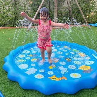 สระน้ำพุ 170cm สระน้ำพุเด็ก ของเล่นน้ำ ถาดน้ำพุเด็ก สระน้ำพุ Sprinklers Pad for Kids