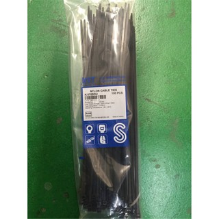 UV เคเบิ้ลไทร์ ขนาด 15 นิ้ว  สีดำ ( แพค 1 ถุง : 100 เส้น) / สายรัดไนล่อน Nylon Plastic Cable Ties Type UV Resistant