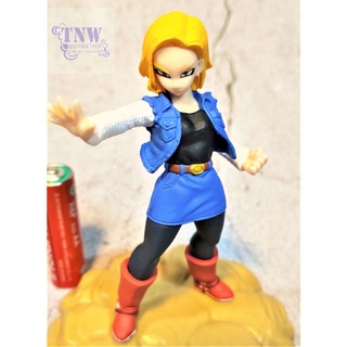 [มือสอง งานแท้ ญี่ปุ่น] Android 18 หมายเลข 18 ขนาด 4" ยืนบนเมฆ Dragonball ดราก้อนบอล งานแท้ Banpresto