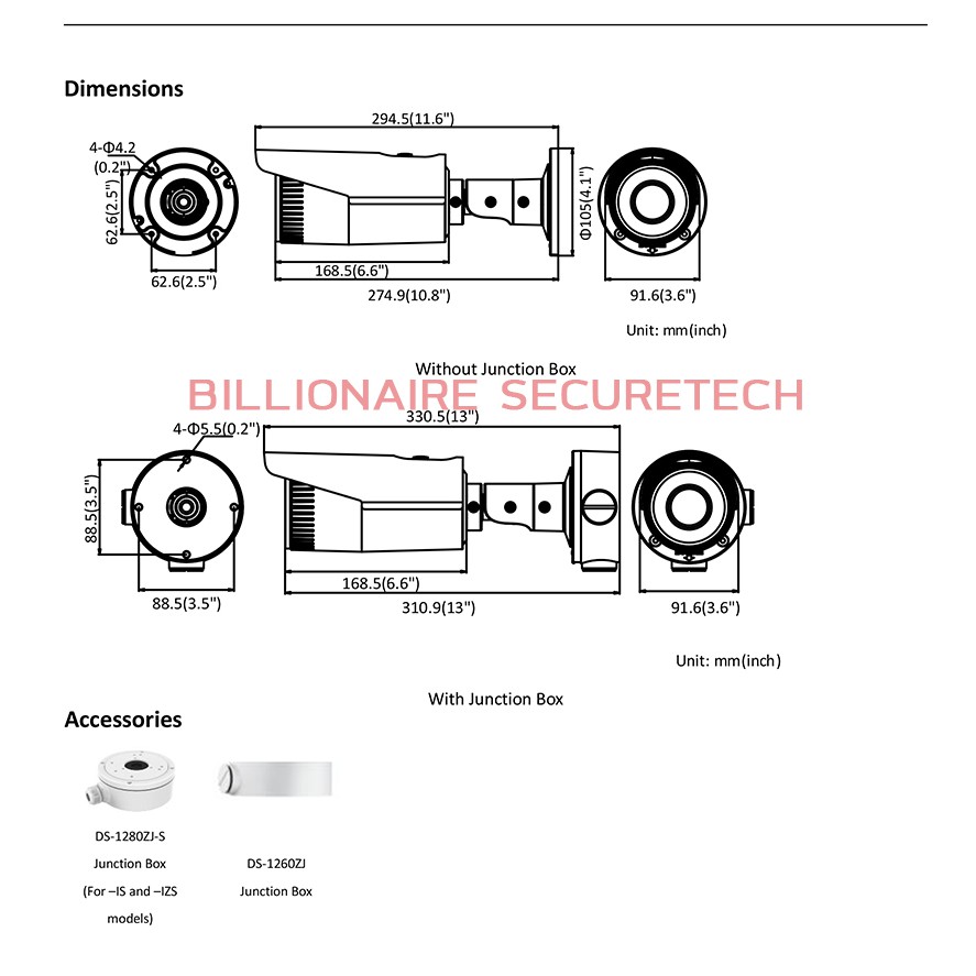 HIKVISION กล้องวงจรปิดระบบ IP (2MP) DS-2CD2621G0-IZ (2.8-12 mm) LENS ZOOM, IR30M., POE
