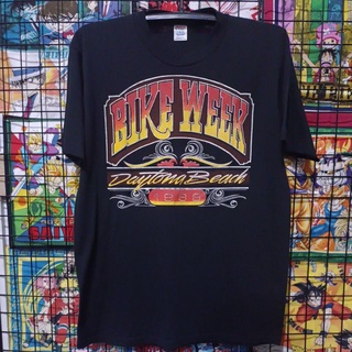 เสื้อยืดมือสอง Vintage Usa 80s สายรถ Bike Week หลัง Harley Davidson 1986 Size L.อก21.5/ยาว28.5