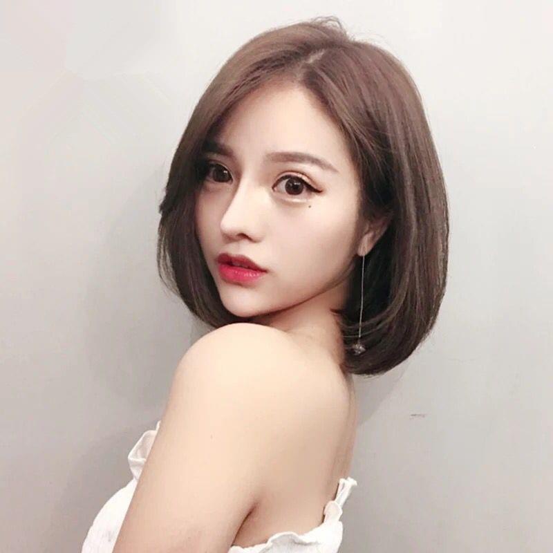 วิกผมผู้หญิง วิกผมแยกกลาง วิกผมบ๊อบไม่มีหน้าม้า bobo Wig without Bangs
