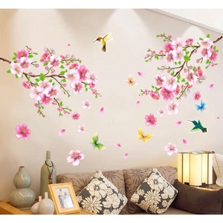 Decal dán tường mẫu hoa đào kích thước sau dán 1m5*1m2( tuỳ chỉnh theo ý)