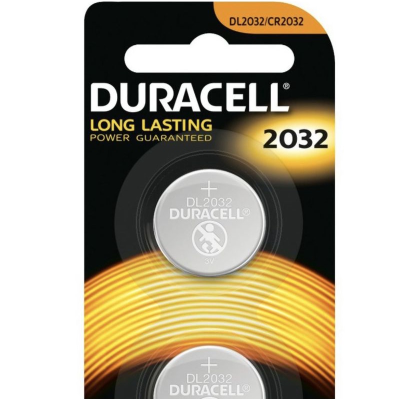 ถ่านกระดุม Duracell Lithium 3V CR2032/DL2032 New (แพค2ก้อน)