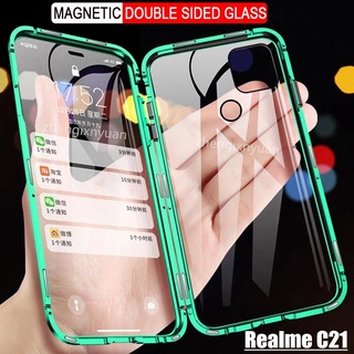 กระจกสองด้าน เคสประกบแม่เหล็ก Realme C21 RealmeC21 C21 เคสประกบแม่เหล็กเคสประกบ เคสแม่เหล็ก สองด้าน Double Sided Tempered Glass Hard Case