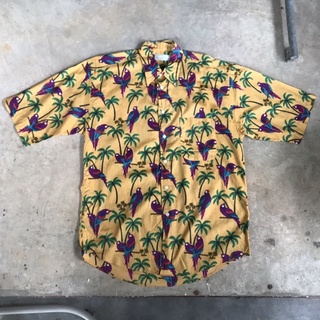 เสื้อฮาวาย vtg.Hawaiian Shirt CLOTHING CLASSICS Sz.M 100% COTTON