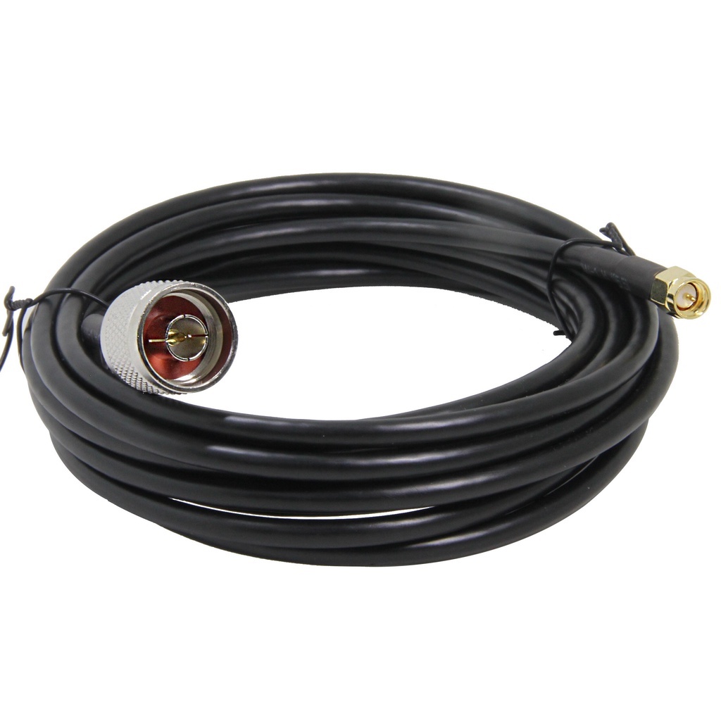 สายต่อ Coax แรงดันต่ํา 12 ฟุต (50 โอห์ม) - วิทยุ SMA Male to N Male - สําหรับ 3G/4G/LTE/Ham/ADS-B/GP