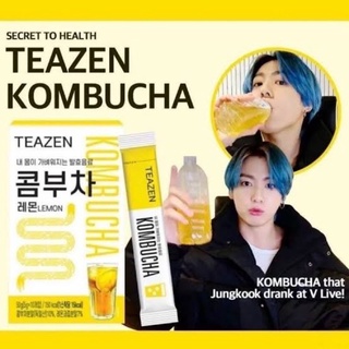 พร้อมส่ง ส้ม/พีช🚚 Teazen Kombucha Lemon 🍋  ทีเซน คอมบูชา ชาจองกุก 10ซอง ขับถ่ายดี หน้าใส