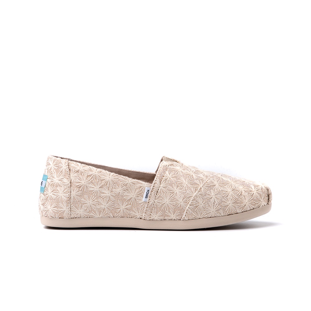 TOMS รองเท้าลำลองผู้หญิง สลิปออน รุ่น Alpargata Natural Daisy Glitter (CA) รองเท้าลิขสิทธิ์แท้