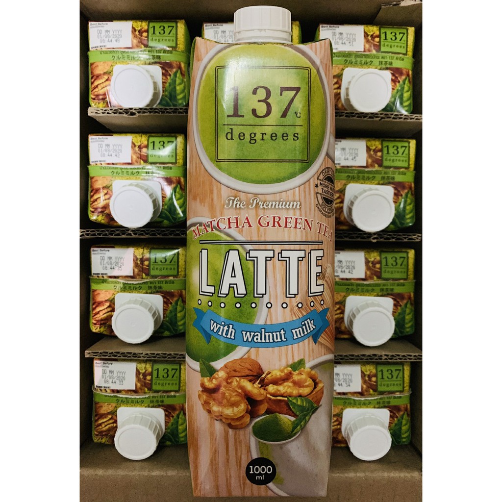 Matcha Green Tea Latte with Walnut Milk 137 Degrees น้ำนมวอลนัทสูตรชาเขียวมัทฉะ ตรา137 ดีกรี ขนาด1ลิ