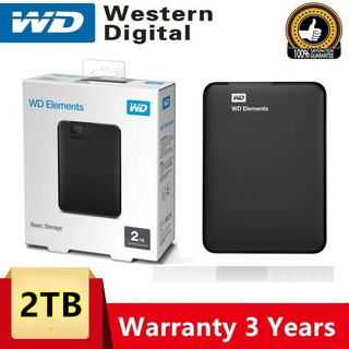 Wd Elements ฮาร์ดดิสก์ภายนอก 1TB 2TB ความเร็วสูง USB3.0 แบบพกพา