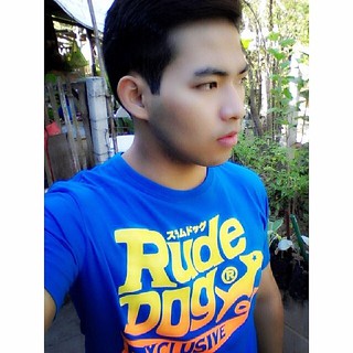 Rudedog เสื้อคอกลมชาย รุ่น Bubble สีฟ้า