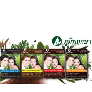 Poompuksa hair dyeing shampoo แชมพูเปลี่ยนสีผมสมุนไพรภูมิพฤกษา (ครบ 4สี)