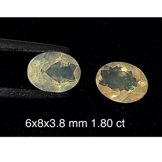 1.80 ct โอปอล เล่นสี เอธิโอเปีย แท้  ธรรมชาติ Natural Ethiopian Color Play Opal Cut Pair Loose Gemstone For Fine Jewelry