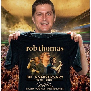 tshirtเสื้อยืดคอกลมฤดูร้อนใหม่ เสื้อยืด พิมพ์ลาย Rob Thomas Lovers 30Th Anniversary 1990 Signature Thank You For The Mem