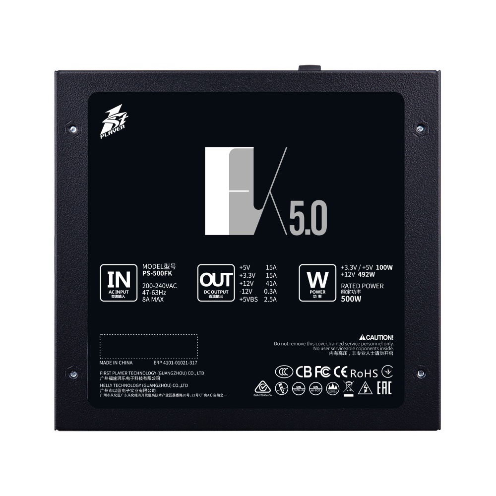 1st Player FK5.0 PS-500FK 500W FK6.0 PS-600FK 600W FK7.5 PS-750FK 750W 85% ประสิทธิภาพ Non Modular P